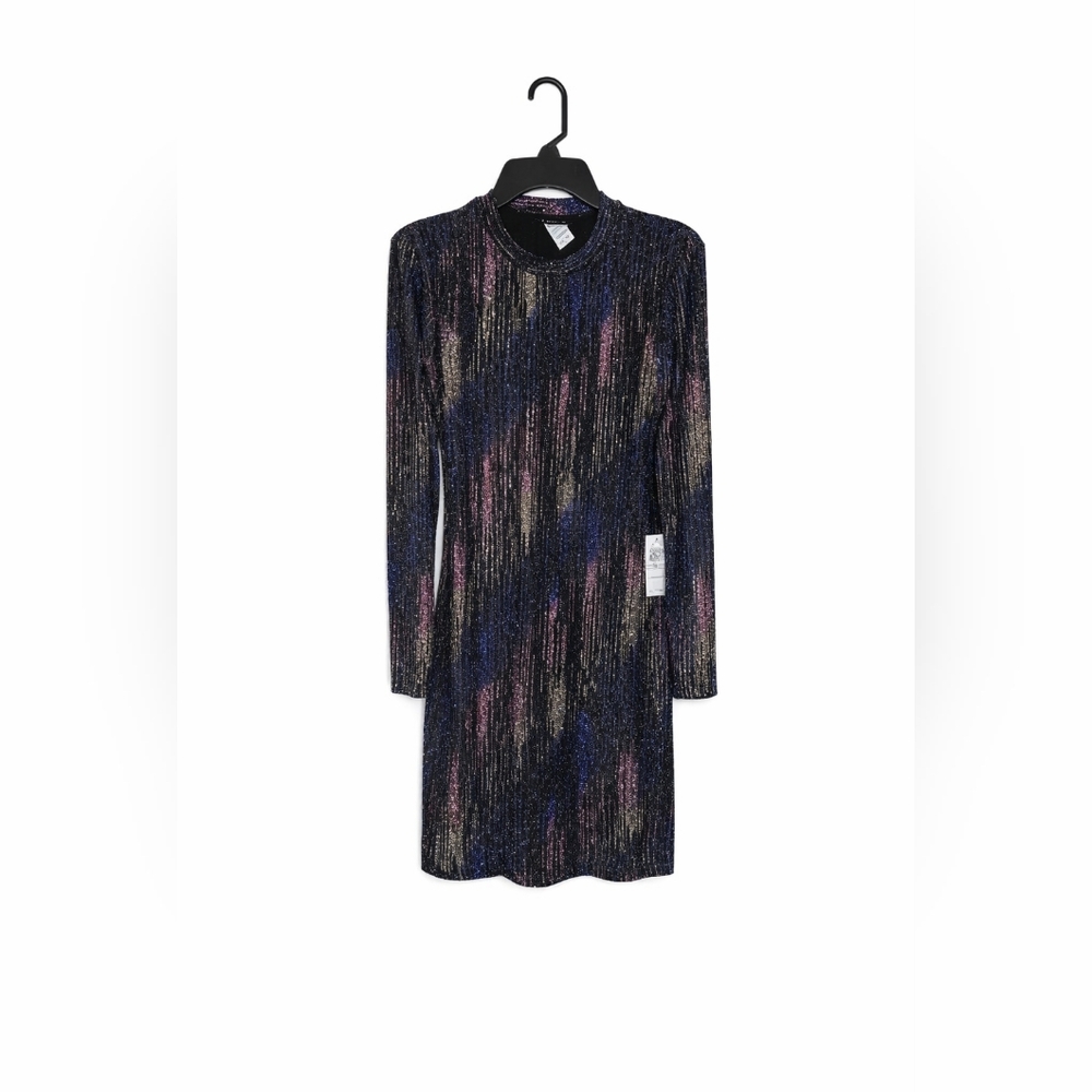 ✨ NWT B. Darlin Sparkling Long-Sleeve Multi-Color Mini Dress | Size 1/2
